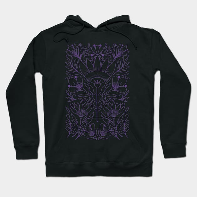 Purple Folk Art Hoodie by Shea Klein